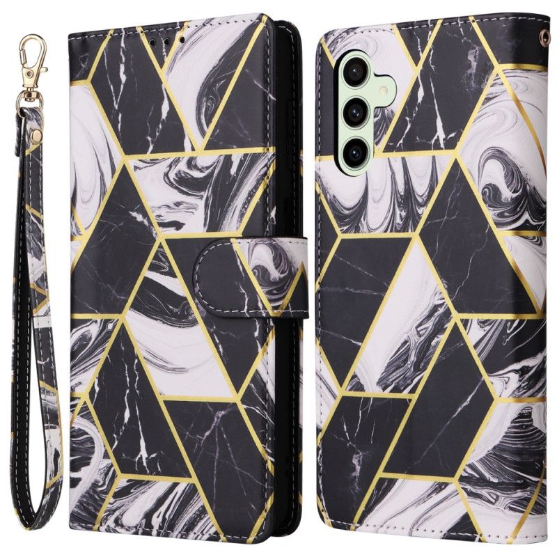 Skórzany Futerał Samsung Galaxy S24 Fe Etui Na Telefon Marmur Lakierowany
