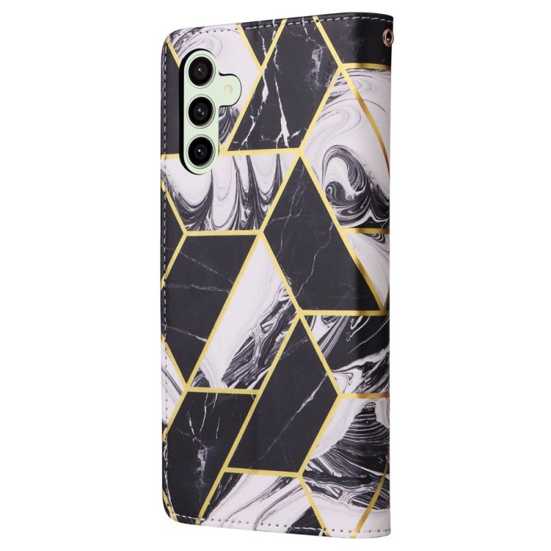 Skórzany Futerał Samsung Galaxy S24 Fe Etui Na Telefon Marmur Lakierowany