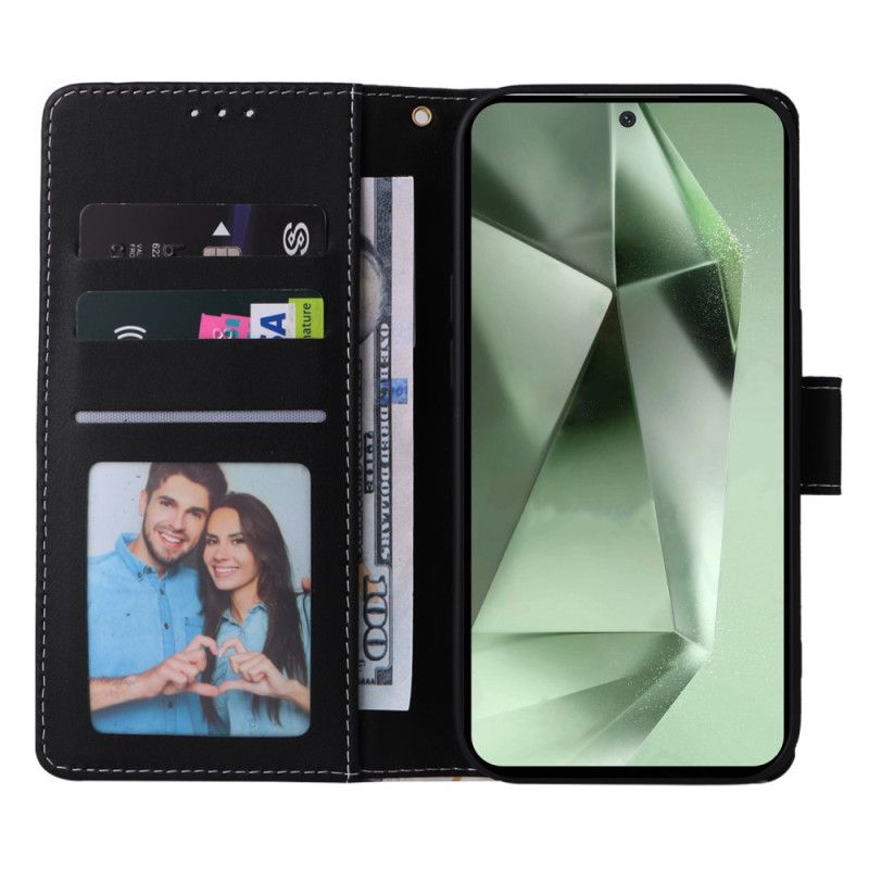 Skórzany Futerał Samsung Galaxy S24 Fe Etui Na Telefon Marmur Lakierowany