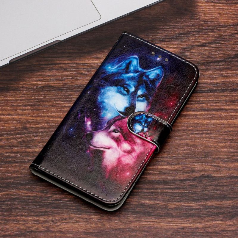 Skórzany Futerał Samsung Galaxy S24 Fe Etui Na Telefon Para Wilków Z Paskiem