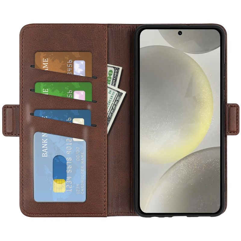 Skórzany Futerał Samsung Galaxy S24 Fe Etui Na Telefon Podwójne Zapięcie