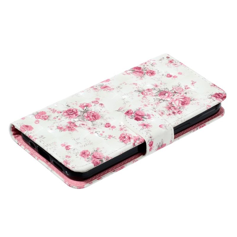 Skórzany Futerał Samsung Galaxy S24 Fe Etui Na Telefon Vintage Róże Z Paskiem