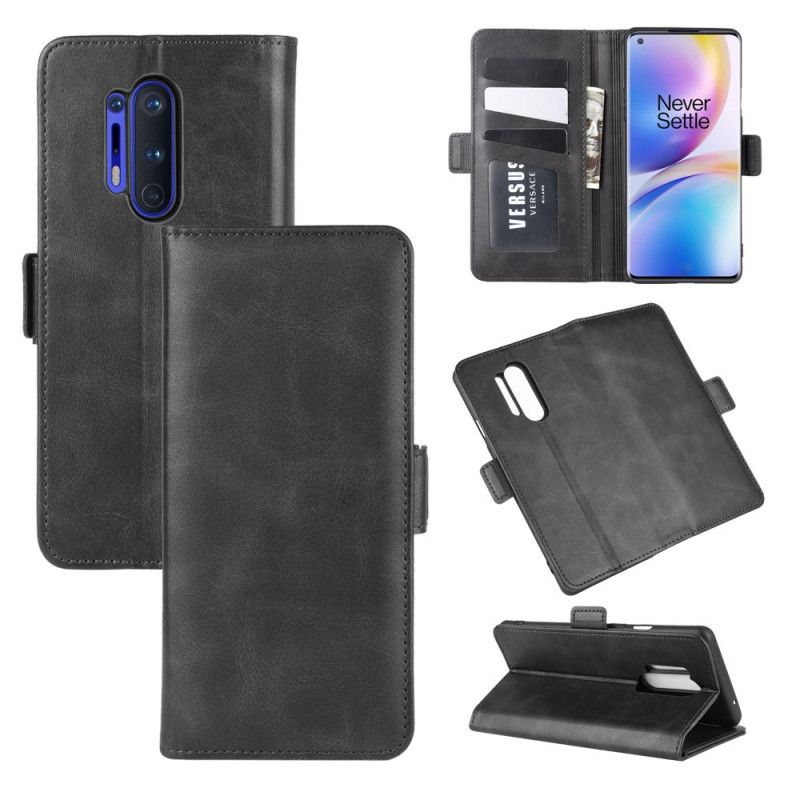 Etui Folio OnePlus 8 Pro Czerwony Czarny Podwójna Klapa