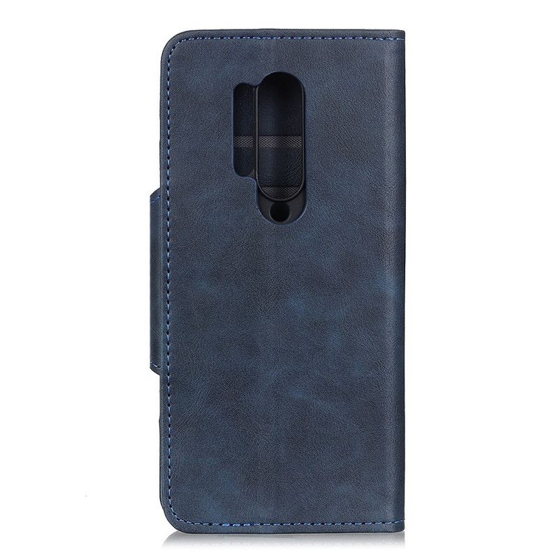 Etui Folio OnePlus 8 Pro Granatowy Czarny Ozdobny Guzik Ze Sztucznej Skóry