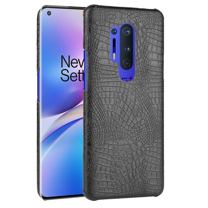 Etui OnePlus 8 Pro Czarny Efekt Skóry Krokodyla