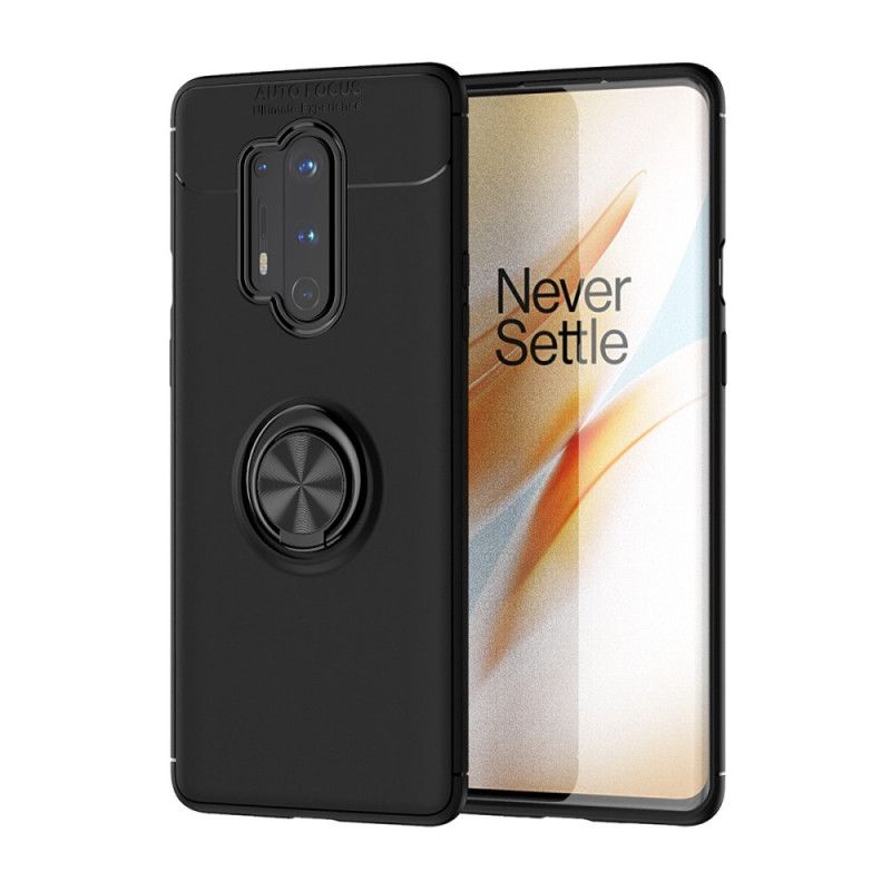 Etui OnePlus 8 Pro Czerwony Czarny Pierścień Obrotowy Lenuo