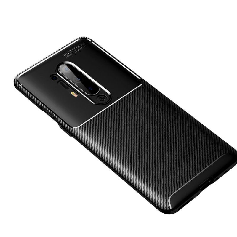 Etui OnePlus 8 Pro Granatowy Czarny Elastyczna Tekstura Włókna Węglowego Etui Ochronne