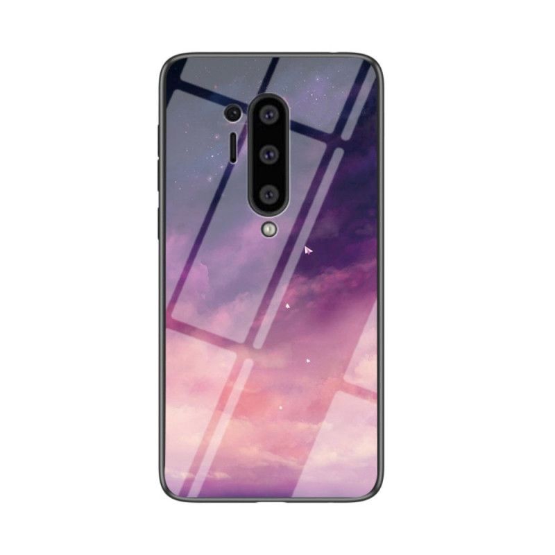 Etui OnePlus 8 Pro Szary Czarny Hartowane Szkło Gwiaździste Niebo Etui Ochronne