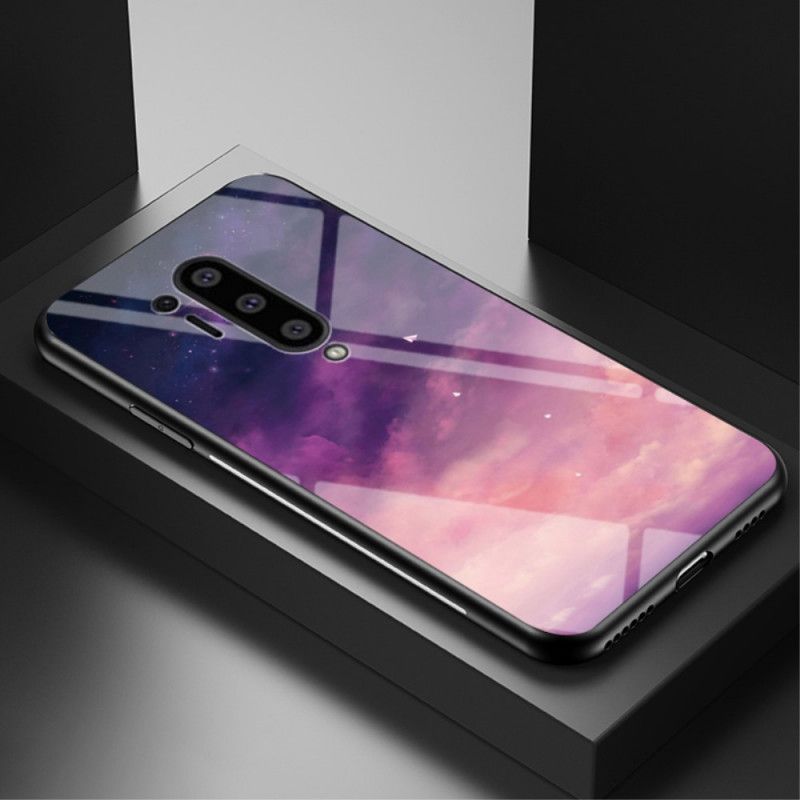 Etui OnePlus 8 Pro Szary Czarny Hartowane Szkło Gwiaździste Niebo Etui Ochronne