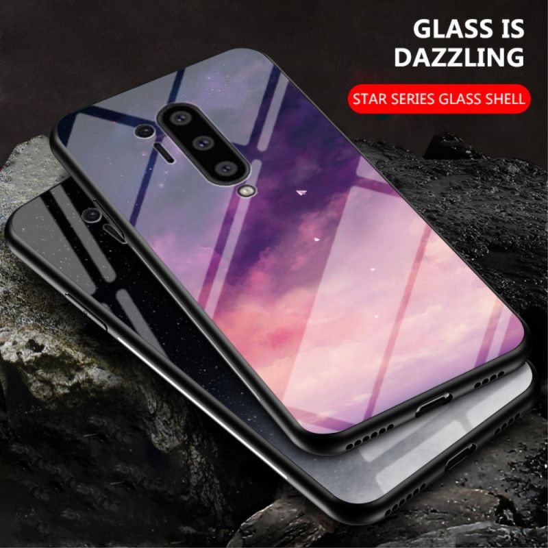 Etui OnePlus 8 Pro Szary Czarny Hartowane Szkło Gwiaździste Niebo Etui Ochronne