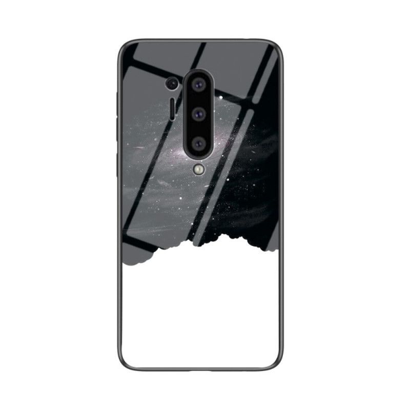 Etui OnePlus 8 Pro Szary Czarny Hartowane Szkło Gwiaździste Niebo Etui Ochronne