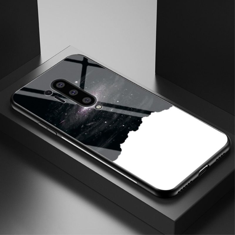 Etui OnePlus 8 Pro Szary Czarny Hartowane Szkło Gwiaździste Niebo Etui Ochronne
