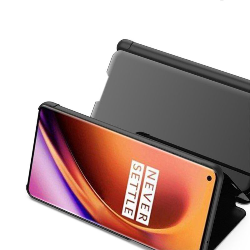 Flip Kotelot OnePlus 8 Pro Magenta Czarny Etui na Telefon Lustro