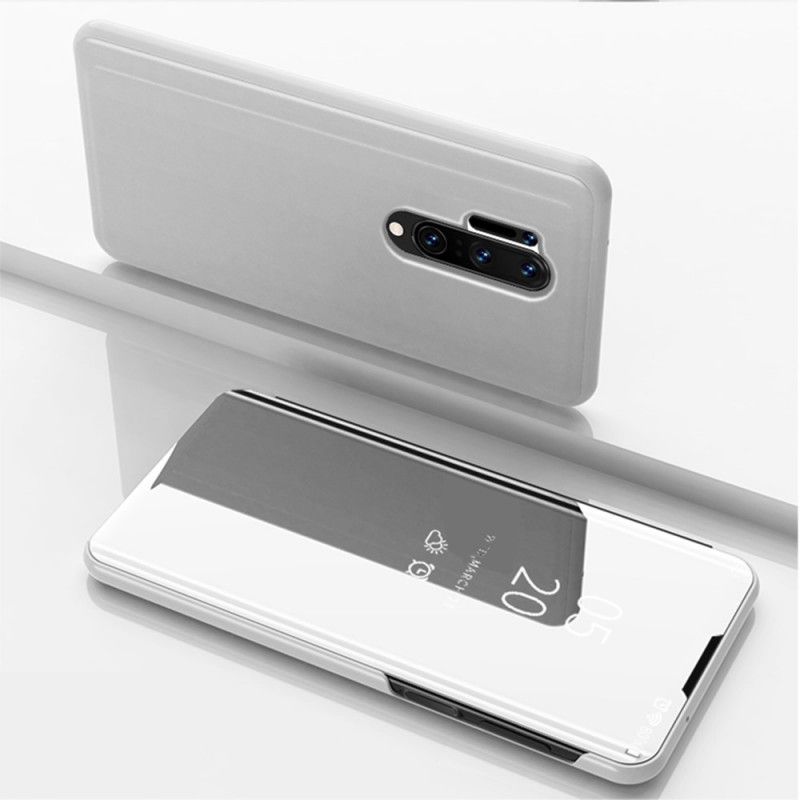 Flip Kotelot OnePlus 8 Pro Magenta Czarny Etui na Telefon Lustro