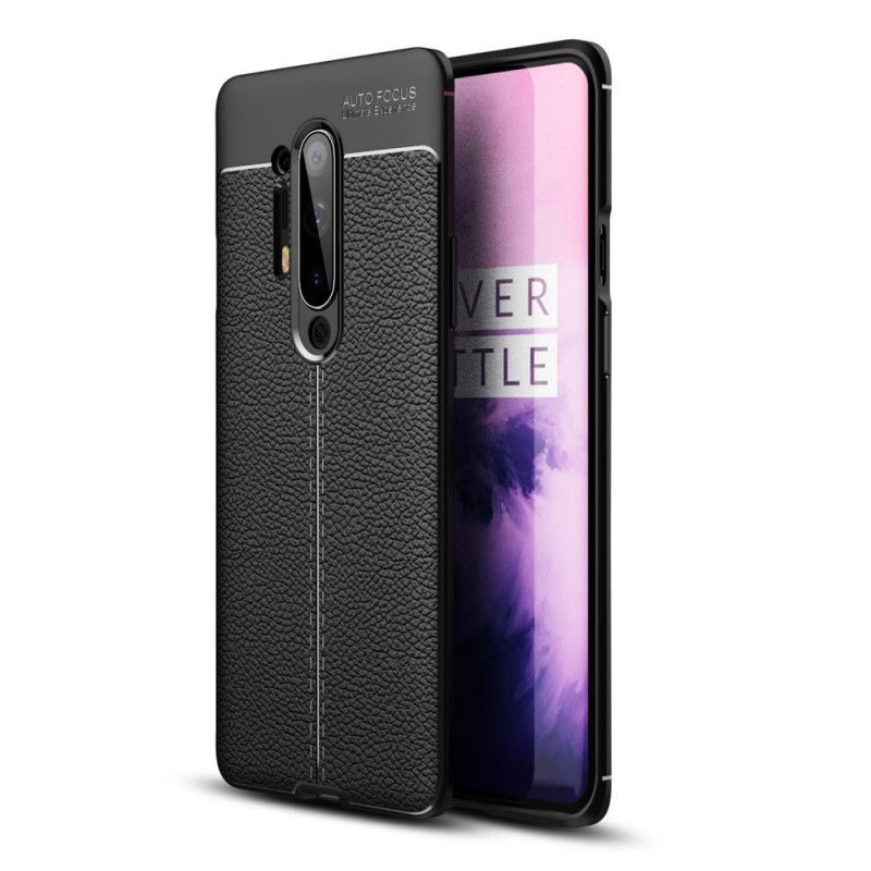 Futerały OnePlus 8 Pro Czerwony Czarny Etui na Telefon Efekt Skóry Z Podwójną Linią Liczi