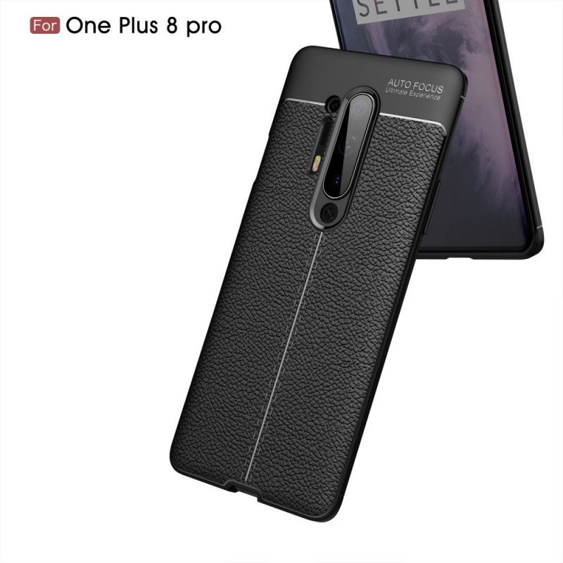 Futerały OnePlus 8 Pro Czerwony Czarny Etui na Telefon Efekt Skóry Z Podwójną Linią Liczi