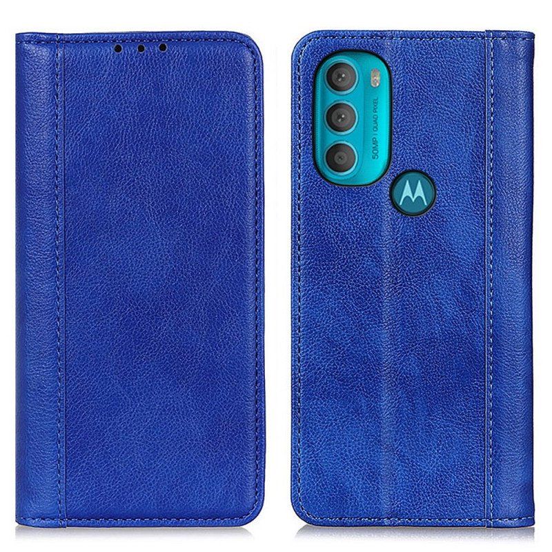 Etui Na Telefon do Moto G71 5G Etui Folio Elegancka Dwoina Skóry Liczi