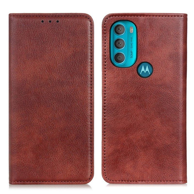 Etui Na Telefon do Moto G71 5G Etui Folio Teksturowana Dwoina Skóry