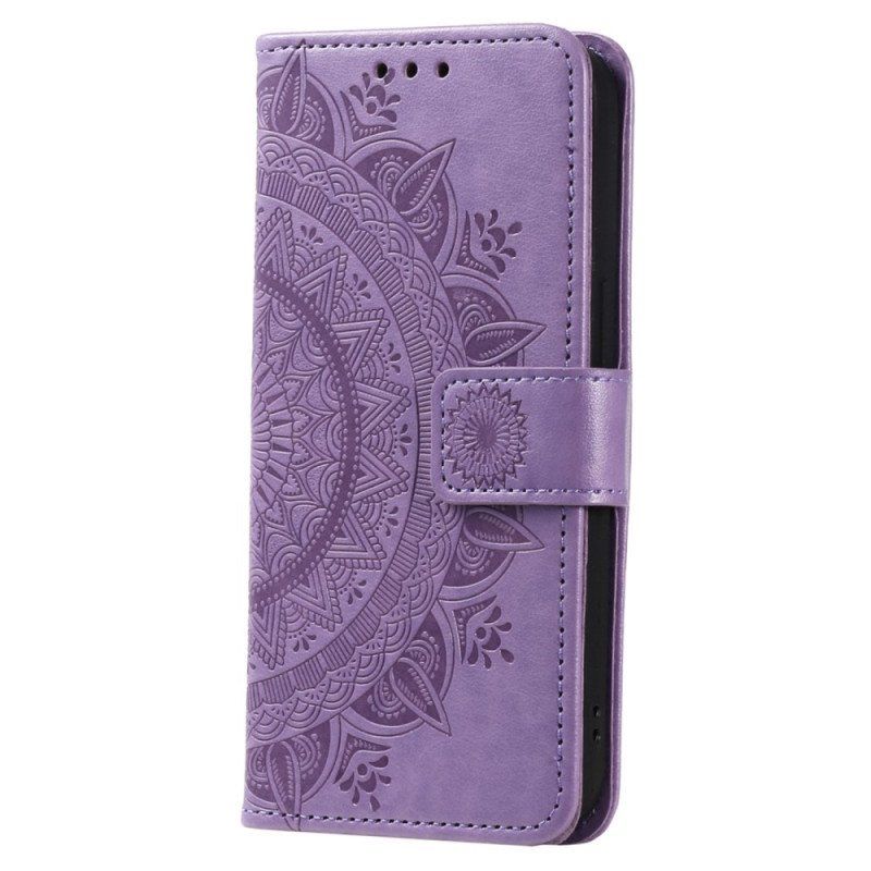 Etui Folio do Sony Xperia 5 IV z Łańcuch Mandala Słoneczna Na Ramiączkach