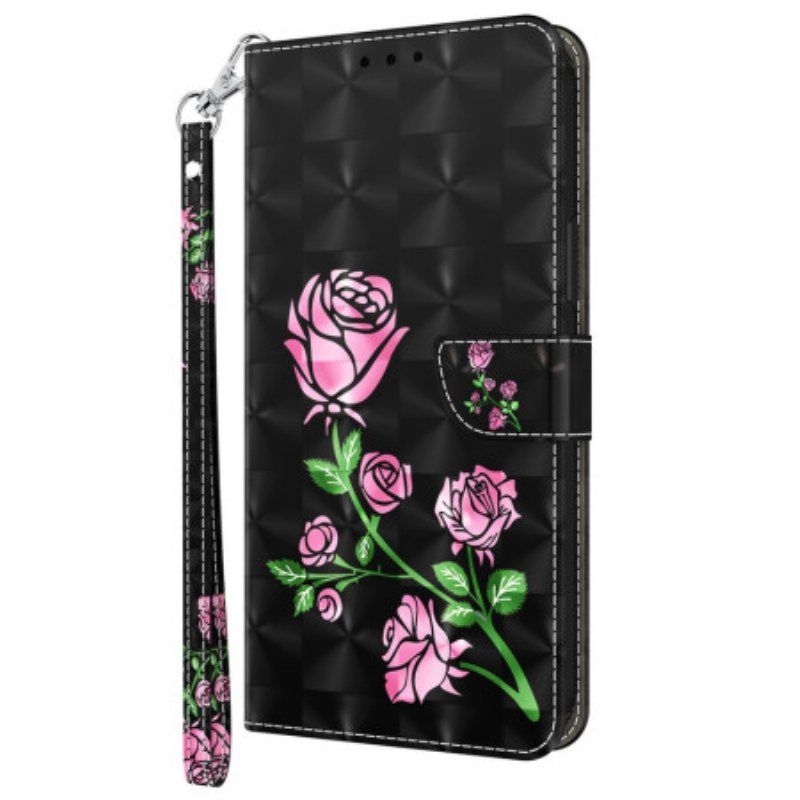 Obudowa Etui Na Telefon do Sony Xperia 5 IV z Łańcuch Paskowe Róże