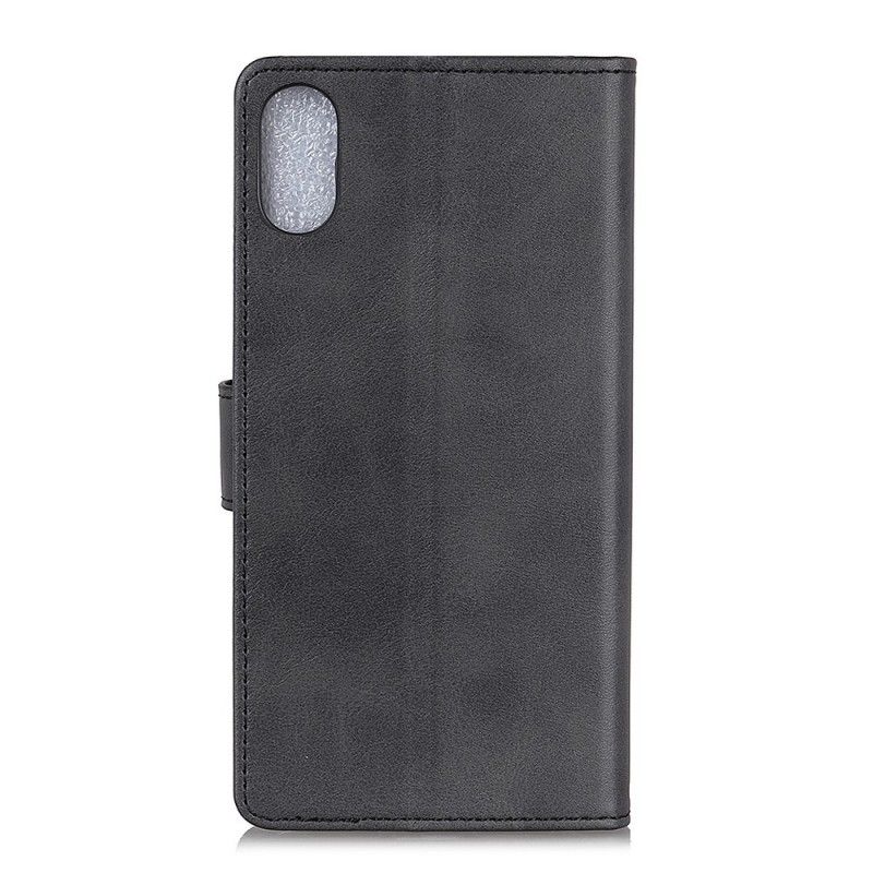 Etui Folio Sony Xperia L3 Czerwony Czarny Efekt Skóry Matowej Retro