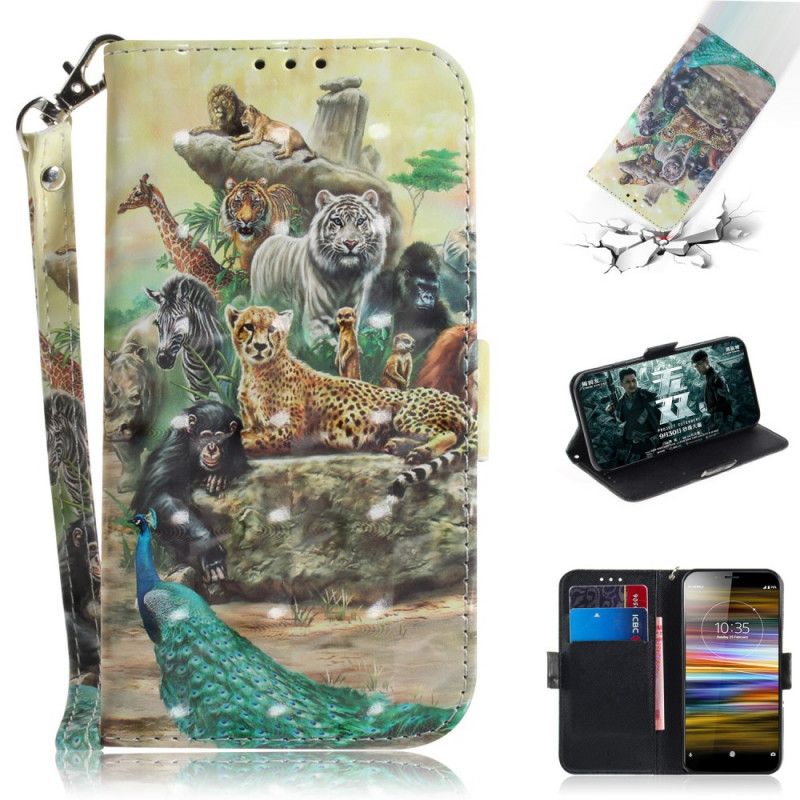 Etui Folio Sony Xperia L3 Zwierzęta Safari W Stringach Etui Ochronne