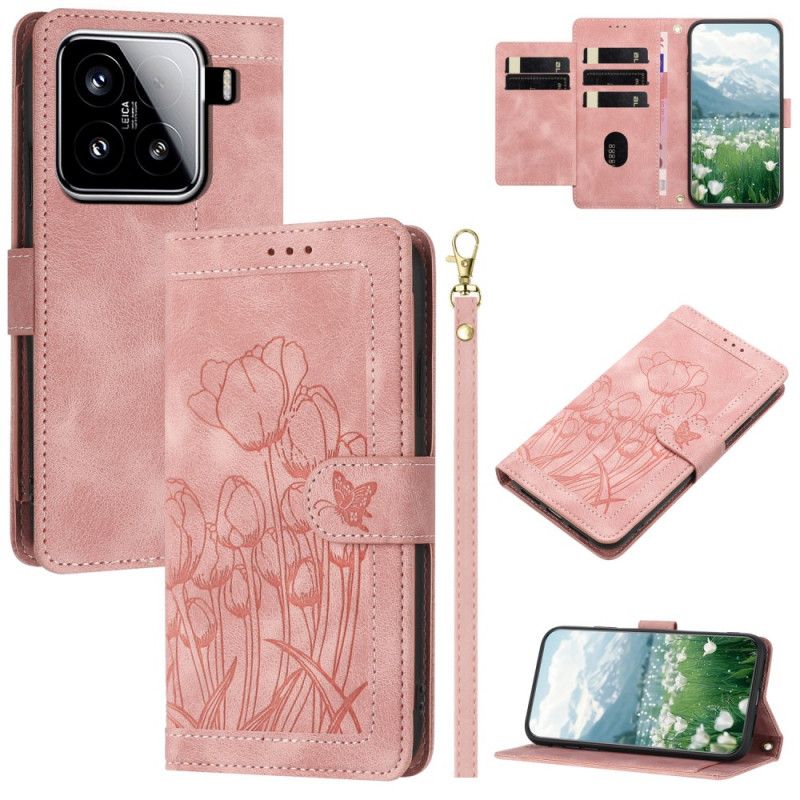 Etui Folio Do Xiaomi 15 Pasek Z Dmuchawcami