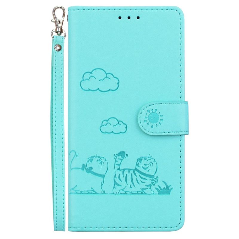 Etui Folio Do Xiaomi 15 Pasek Z Motywem Kota