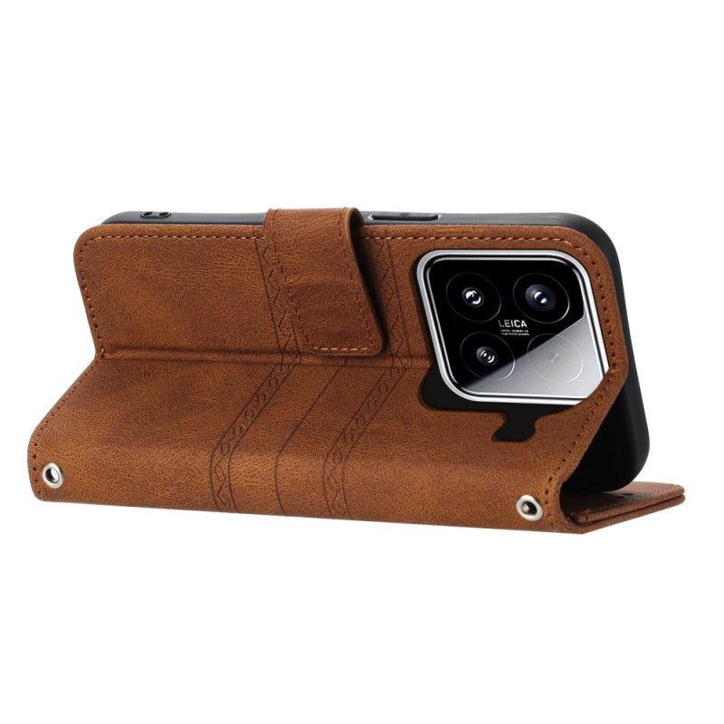 Etui Folio Do Xiaomi 15 Podwójny Fryz