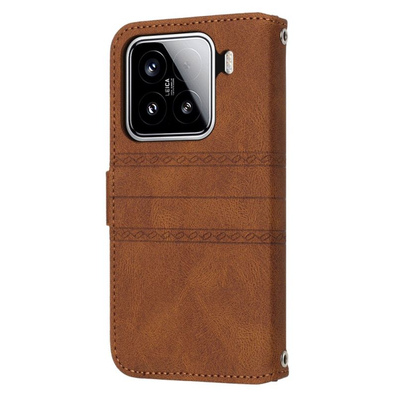 Etui Folio Do Xiaomi 15 Podwójny Fryz