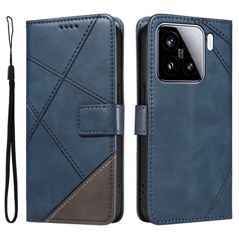 Etui Folio Xiaomi 15 Dwukolorowe Linie I Paski