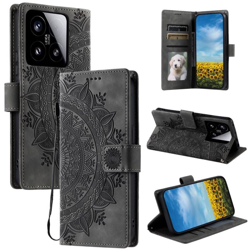 Etui Folio Xiaomi 15 Efekt Zamszu Mandali Etui Ochronne