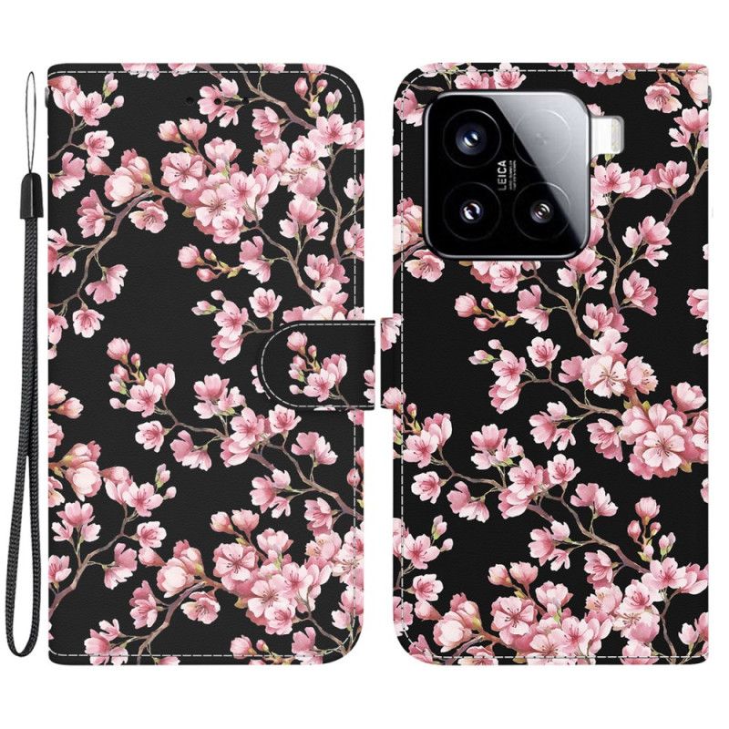 Etui Folio Xiaomi 15 Kwiaty Śliwy Etui Ochronne