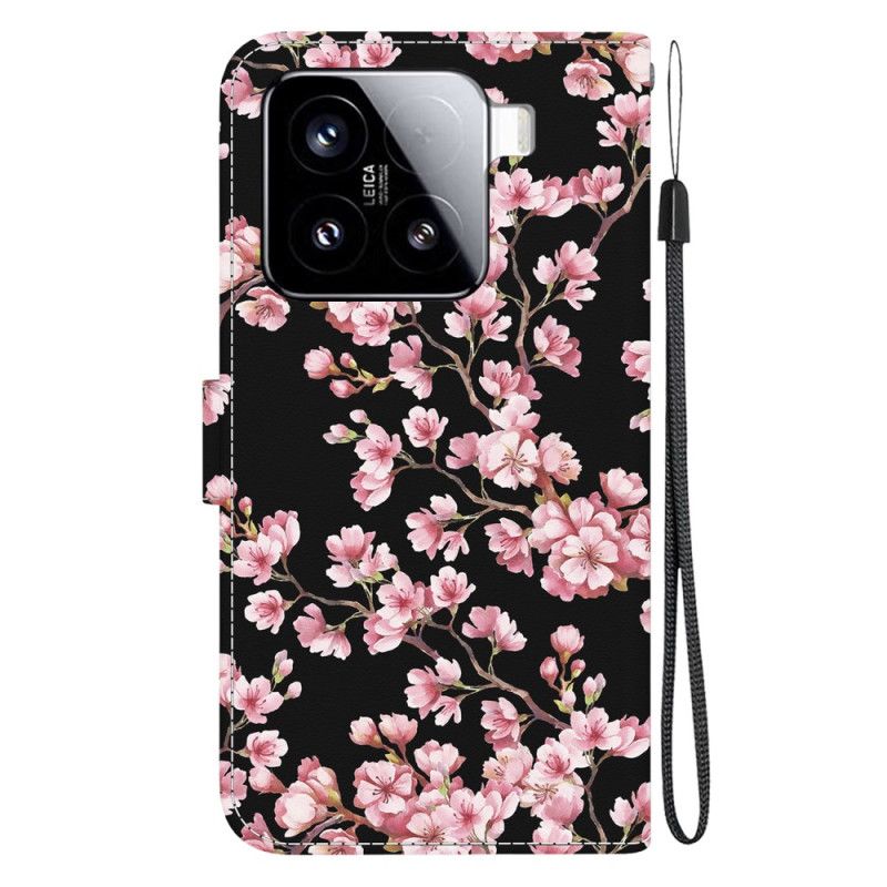 Etui Folio Xiaomi 15 Kwiaty Śliwy Etui Ochronne