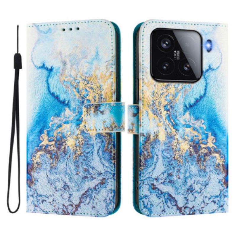 Etui Folio Xiaomi 15 Motyw Oceanicznego Marmuru Etui Ochronne