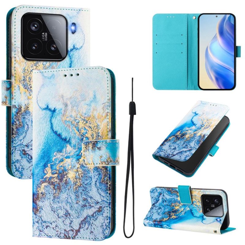 Etui Folio Xiaomi 15 Motyw Oceanicznego Marmuru Etui Ochronne