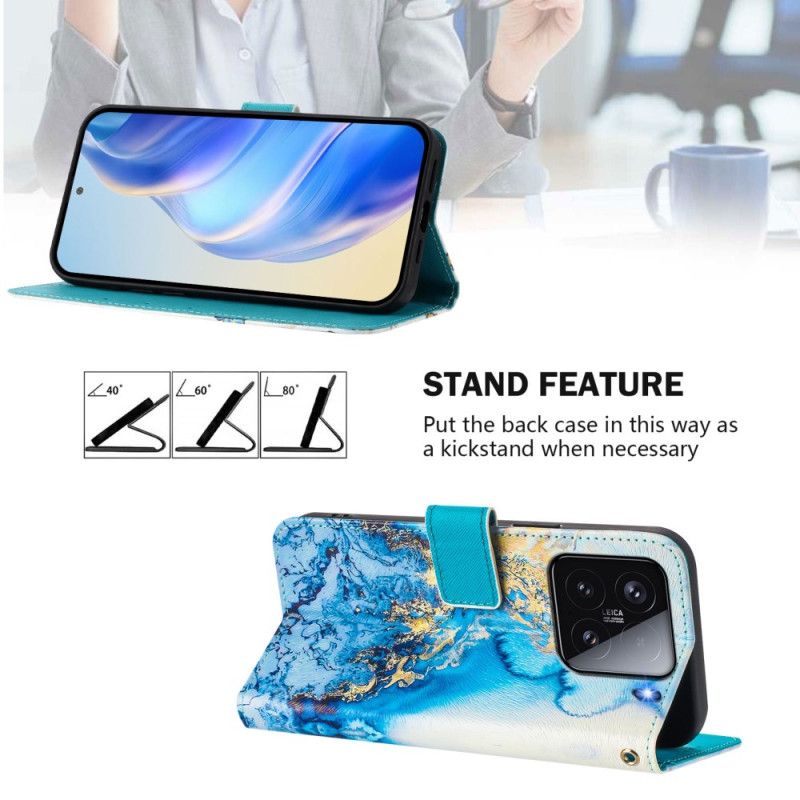 Etui Folio Xiaomi 15 Motyw Oceanicznego Marmuru Etui Ochronne