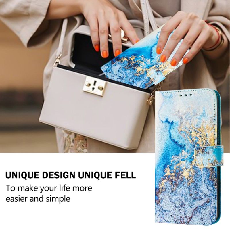 Etui Folio Xiaomi 15 Motyw Oceanicznego Marmuru Etui Ochronne