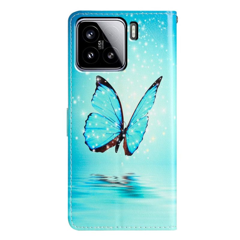 Etui Folio Xiaomi 15 Niebieski Motyl W Locie Etui Ochronne