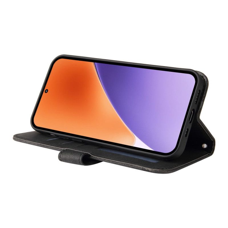 Etui Folio Xiaomi 15 Ozdobny Nit I Pasek Etui Ochronne