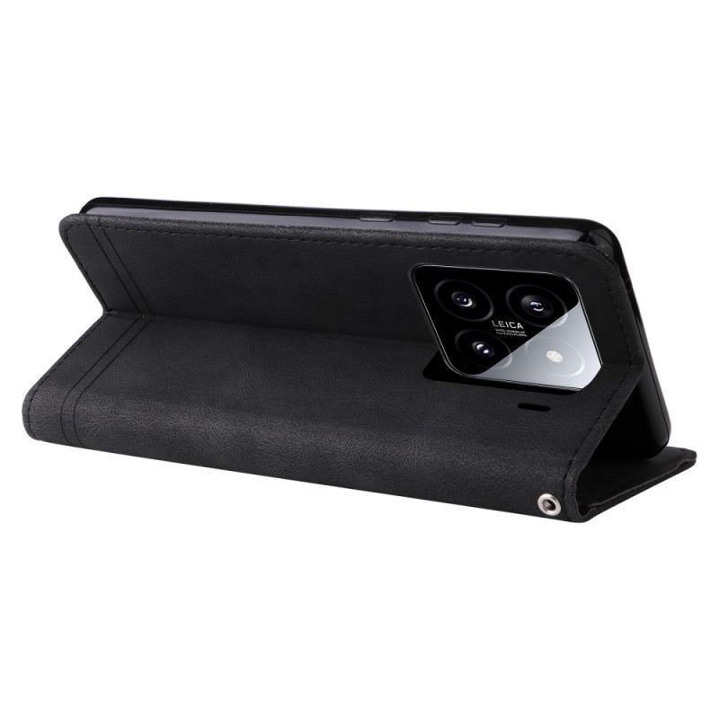 Etui Folio Xiaomi 15 Ozdobny Nit I Pasek Etui Ochronne