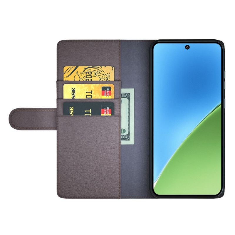 Etui Folio Xiaomi 15 Skóra Naturalna