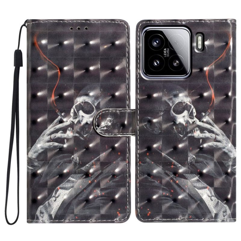 Etui Folio Xiaomi 15 Szkielet 3d Palący Się