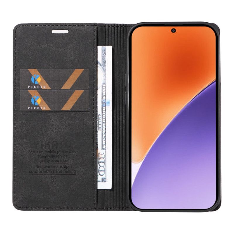 Flip Kotelot Xiaomi 15 Yikatu Efekt Zamszu Etui Ochronne