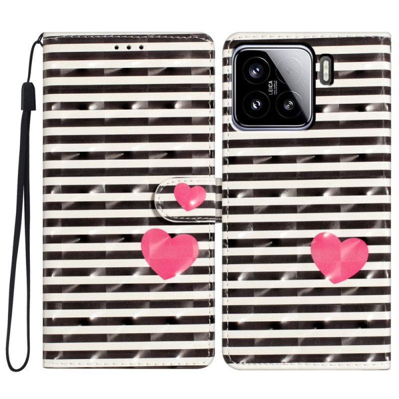 Obudowa Xiaomi 15 Etui Na Telefon Paski I Serca 3d