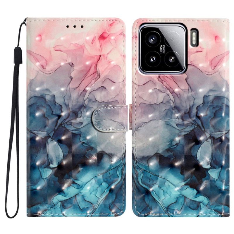 Obudowa Xiaomi 15 Etui Na Telefon Różowo-niebieski Marmur