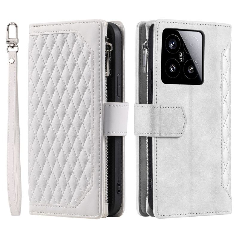 Skórzany Futerał Xiaomi 15 Etui Na Telefon Pikowany Portfel