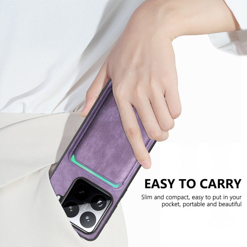 Skórzany Futerał Xiaomi 15 Etui Na Telefon Retro Z Odpinanym Uchwytem Na Karty