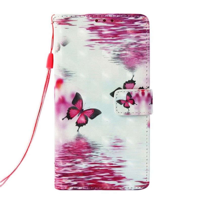 Etui Folio Samsung Galaxy S10 Plus Czerwone Motyle Etui Ochronne