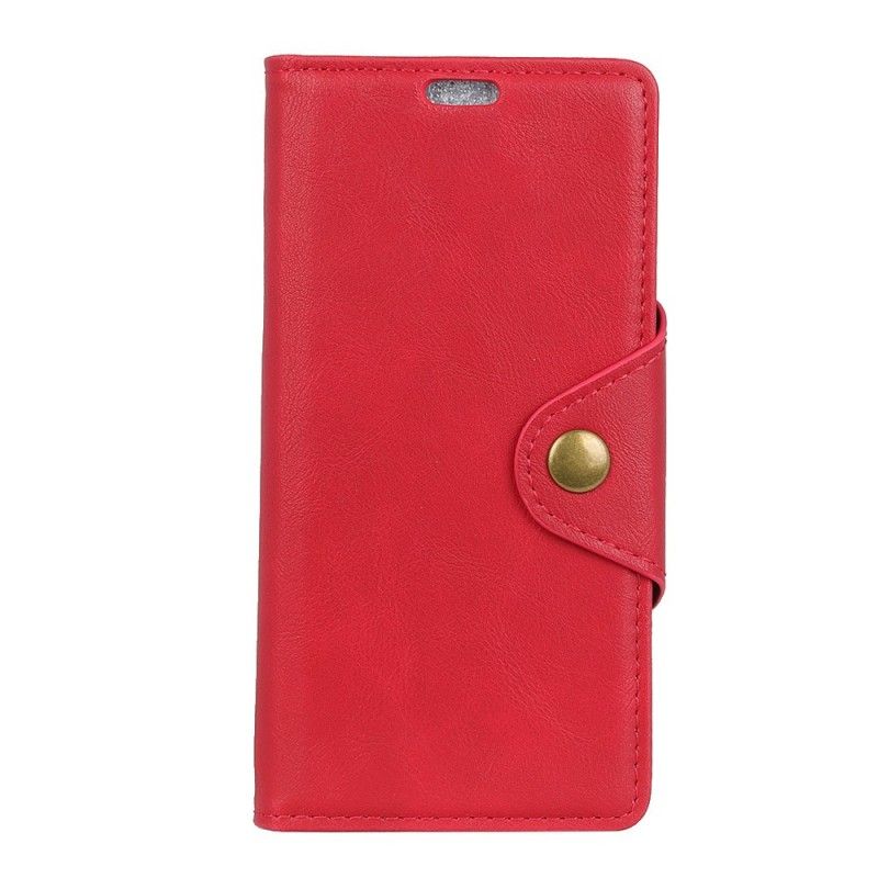 Etui Folio Samsung Galaxy S10 Plus Czerwony Czarny Imitacja Skóry Guzików Etui Ochronne